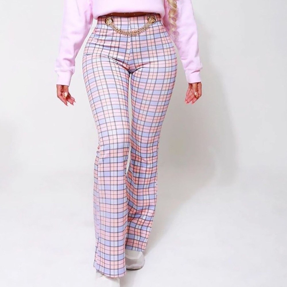 Plaid Flare Pants